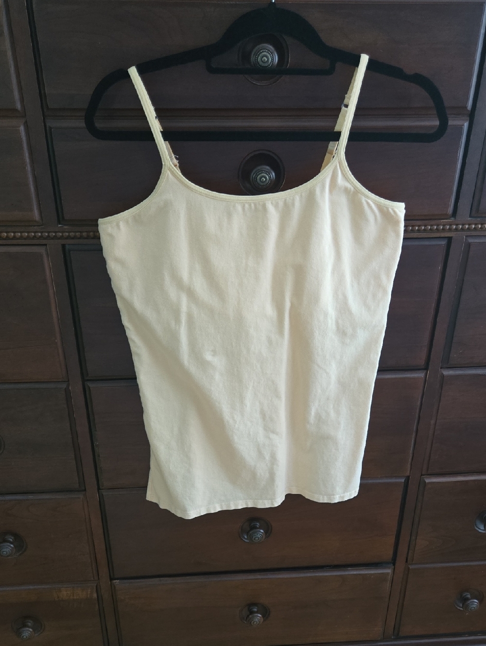 Simple Cream Camisole Tank Top with adjustable straps. Size XL